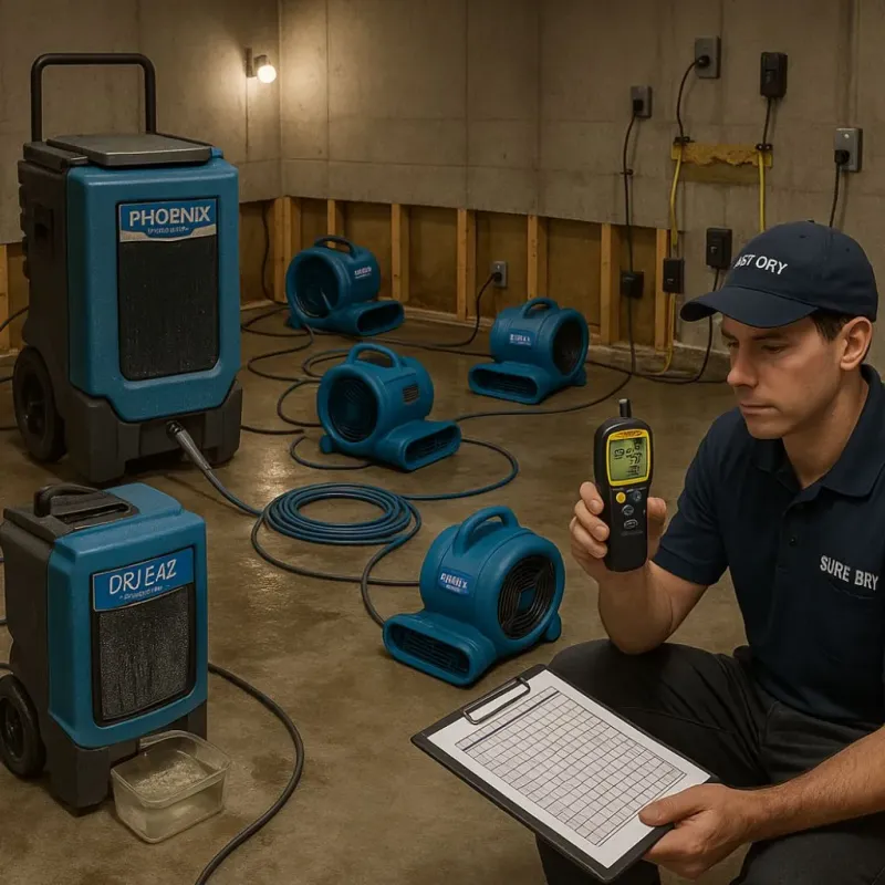 Structural Drying and Dehumidification process in Walker County, TX